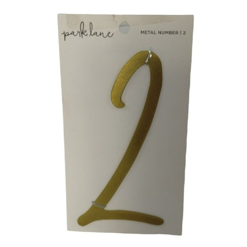 Park Lane Goldtone Metal Number 2 Address Doorplate 3 x 7 in Crafty Initial New